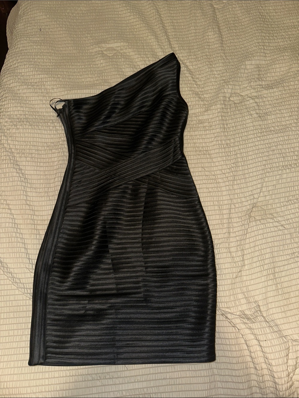 BCBGMaxazria Black One-Shoulder Bandage Dress